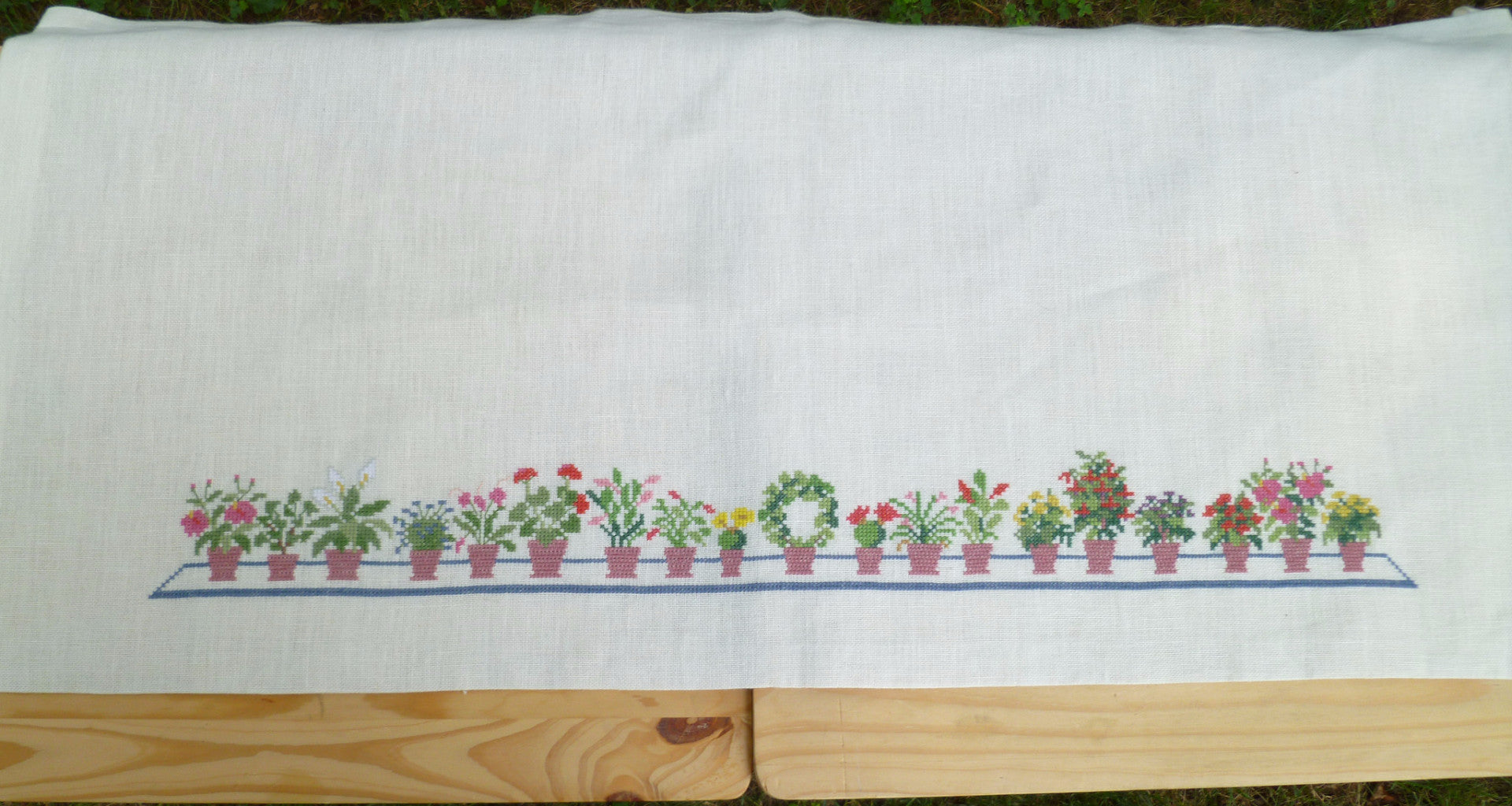 Flower Pots Cafe Curtain, without linen Flower Pots Cafe Curtain, without linen