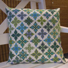 Fleur Blue Green Pillow